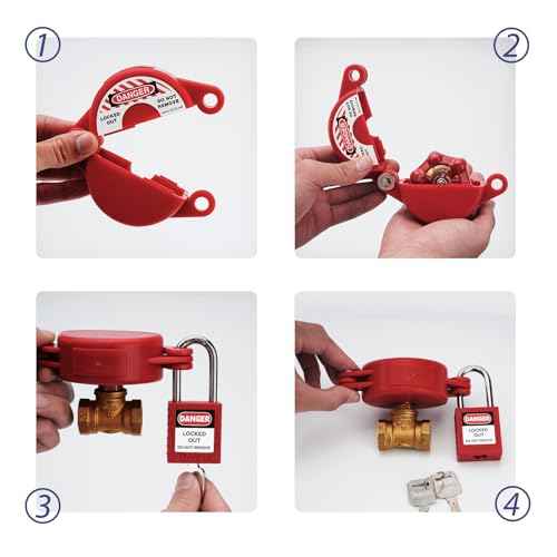 Gate Valve Lockout with Safety Padlocks, 3 Set, Outdoor Water Hose Faucet Lock for 1 to 2-1/2 in Dia Valve Handles,Water Spigot Lock Outside, for Outdoor Garden Use