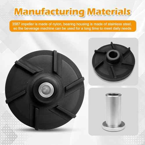 3587 Magnetic Impeller, 3220 Bearing Housing Compatible with Grindmaster Crathco Beverage Dispensers, Fits Models D15, D155, D25, D255, D35, D355 (3 Pack)