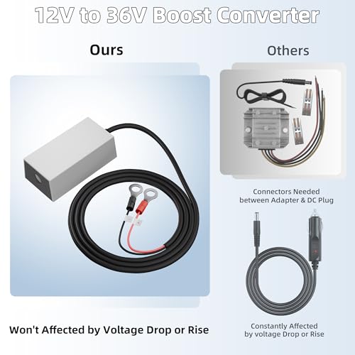 Starlink Mini 12V Battery Adapter with Step Up Converter, Battery O Ring Cable to DC Female 12V-24V to 36V Step Up Booster
