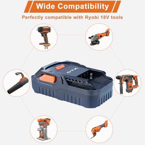 DTK Battery Replacement for RIDGID 18V Battery Drill R840087 R840083 R840086 R840085 R840084 AC840085 AC840086 AC840087P AC840089 Tools 3000mAh 2 Packs