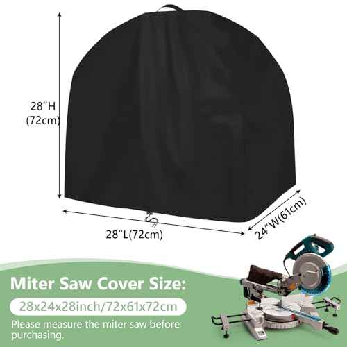 Miter Saws Cover High Density Table Saw Cover Heavy Duty Dustproof and Waterproof Oxford Cloth 28"L x 24"W x 28"H Black