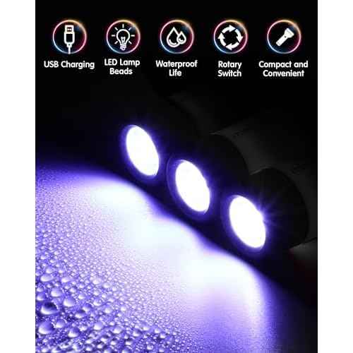Mudder 12 Pieces Mini Keychain Flashlight Rechargeable Operation Christmas Bulk Plastic Small Torch Flashlight Handheld LED USB Rechargeable Waterproof for Camping Hiking Favor(White Light in Black)