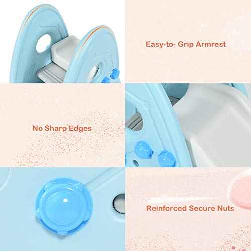 BABY JOY Kids Slide, Freestanding Baby Mini Play Climber Slide Set for Indoor Outdoors Use, Children Toy Playset with Non-Slip Widened Pedals, Suitable for 6 Month - 8 Years Baby Toddler (Blue)