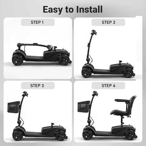 15-25 Miles Long Range Mobility Scooter,Weight Capacity 300 LBS+ Powered Mobility Scooters for Seniors, Compact Duty Mobile for Travel with LED Headlight and Detachable Basket