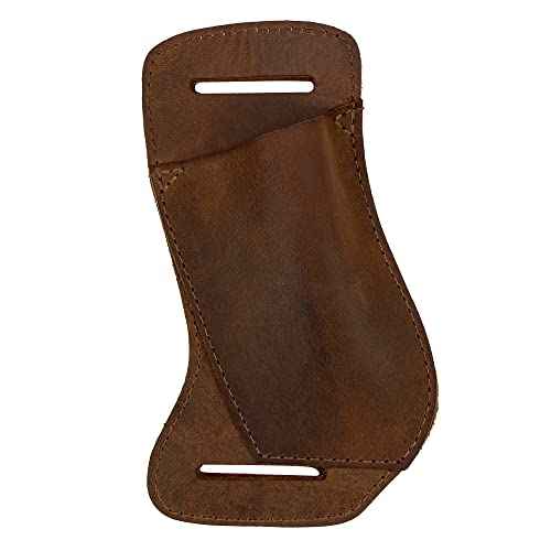 Horizontal Knife Holster Handmade from Full Grain Leather - Multitool Holder, Tool Case, Camping & Outdoor Accessories :: Bourbon Brown
