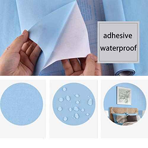 Mecpar Blue Wallpaper 17.71 in16.4 Ft Contact Paper Peel and Stick Removable Self-Adhesive Decorative Film Roll Easy to Apply