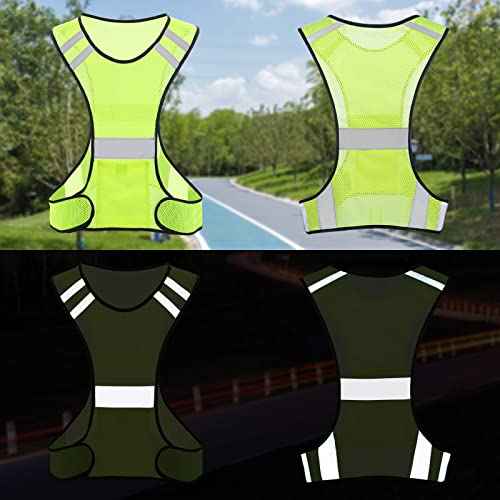 TCCFCCT Reflective Running Vest, High Visibility Running Gear with Large Pocket
