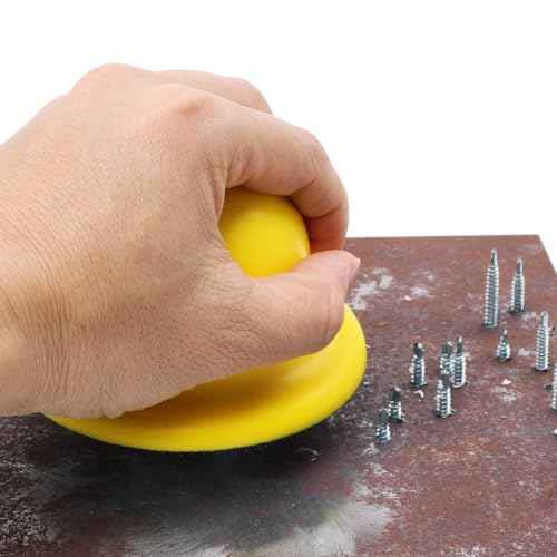 AUTOTOOLHOME Sanding Blocks 4-1/2 Inch Hook and Loop Sanding Block 2 PCS Round Hand Sanding Block for Wood Furniture Restoration Home Arts and Crafts
