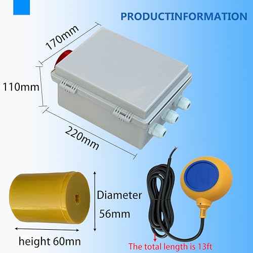 Upgrade Septic Tank & Sump Pump Alarm, 110dB Alarm + High Brightness LED, 13 Foot Float Monitoring, Dedicated to Septic Tank/Sewage Pump/Pond/Tank
