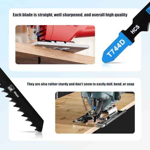 20 PCS Jigsaw Blades£¬Jig Saw Blades with Storage Case,T-Shank jig Saw Blades for Wood, Metal Cutting (20pcs£¨T111C/T144D /T244D/T344D/T744D£©)