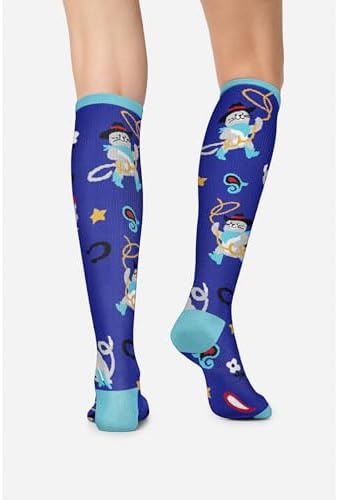 Cherokee Women's 10-15mmHg Compression Socks – Fun Print Knee Highs with Light Support, Soft Feel - PRINTSUPPORT