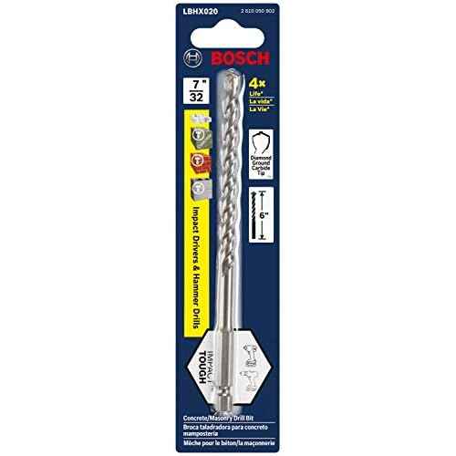 Bosch 7/32 in. X 6 in. Hex Shank Hammer Drill Masonry Bit LBHX020