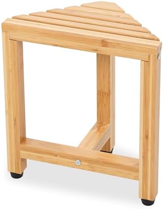 TYYIHUA 13.2" Shower Foot Rest for Shaving Legs,Corner Shower Stool, Small Bathroom Bench Suitable for Small Shower Spaces-Waterproof Shower Stool for Inside Shower Triangle