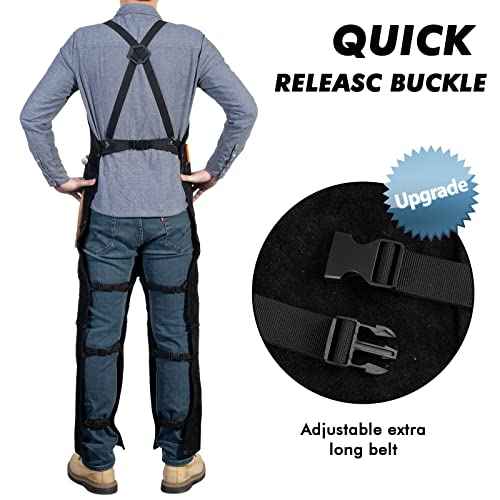 Leather Welding Apron Split Leg for Men and Women,Heavy Duty Cowhide Leather Welding Pants-Forging Apron