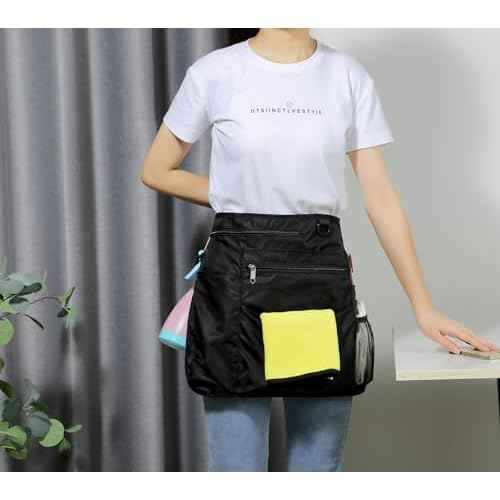 Waterproof Cleaning Apron with 8 Pockets,Housekeeping Uniform Supplies,Durable Caddy Costume Work Apron