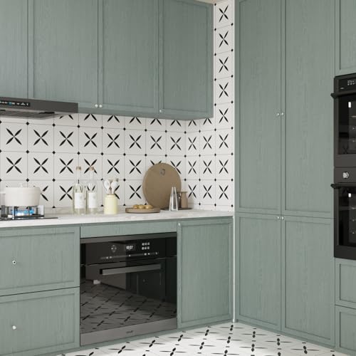 CRE8TIVE Seafoam Pale Green Wood Wallpaper Peel and Stick Textured Wood Contact Paper for Countertops Waterproof 12"x80" Self Adhesive Wood Look Vinyl Wrap for Bedroom Bathroom Cabinets Desks Tables