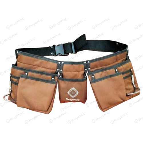Buyohlic Heavy-Duty Polyester Tool Bag with 11 Pockets Double-Sided Design with Multiple Side Pockets