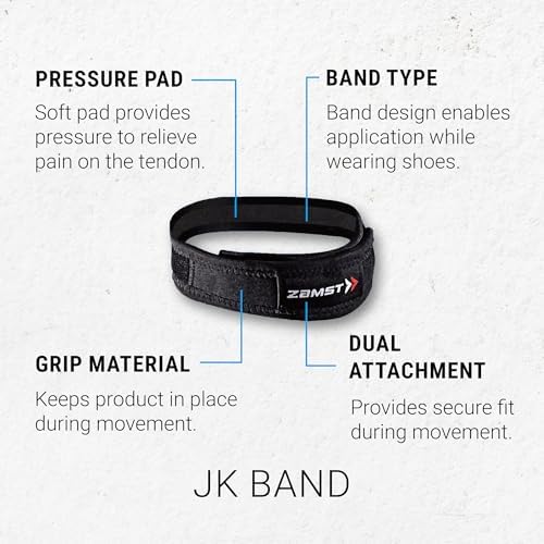 Zamst JK Band Sports Patella Band - Patella Knee Brace with Pressure Paid for Tendon Pain Relief - For Light Sports, Running, Hiking, Tennis, Athletics