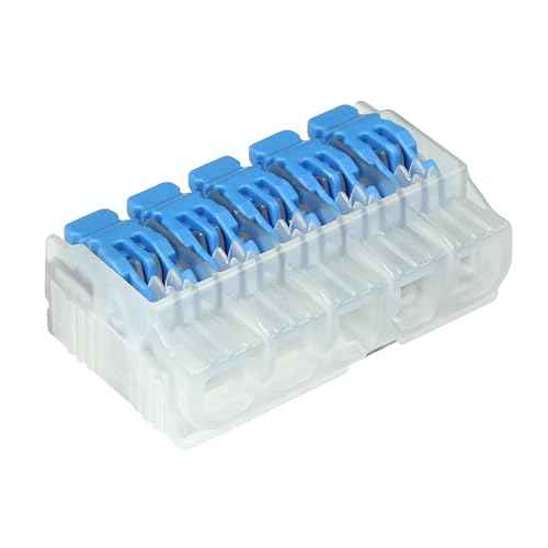 Ideal Electrical in-Sure Lever Wire Connector,12 AWG, 5-Port (30-01L25), Bag of 10?Compact Releasable Connectors for Solid and Stranded Wire