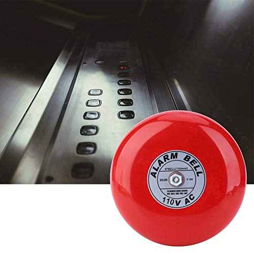 Electric Round Alarm Bell, Security Fire Alarm with Solid Aluminum Base, 150mm / 5.9in (AC110V)