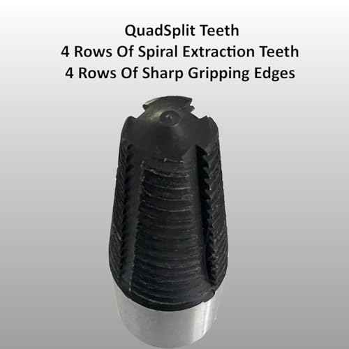 Keyfit Tools SpeedQueen Professional Sprinkler Nipple Extractor Ez-Out Fitting Removal Tool Drill Powered Speed Remove Broken Risers in Seconds ~1/2" & 3/4" ~QuadSplit Teeth Precision CNC Machined