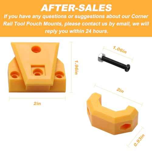 Tool Pouch Mounts (2 Pcs) Fits for Packout Corner Tool Boxes Rail, Pouch Clips for ToughBuilt ClipTech, Yellow