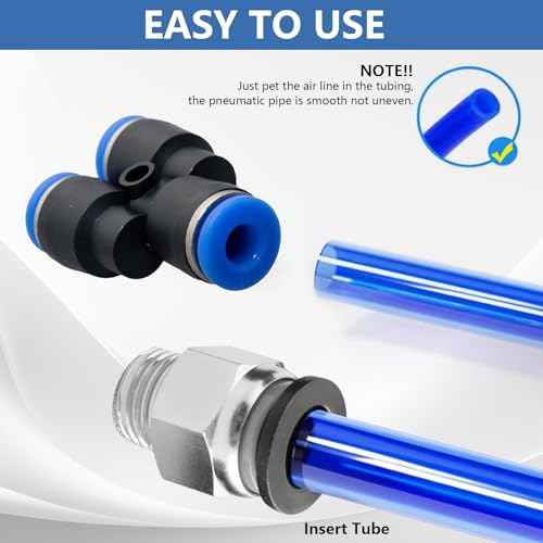 96Pcs Quick Connect Air Hose Fitting Kit, NPT 1/4,3/16, 5/32,3/8,1/8,1/2,5/8" Push To Connect Fittings Air Line Pneumatic Fittings Kit Connectors for Automotive Car or Industrial Workshops