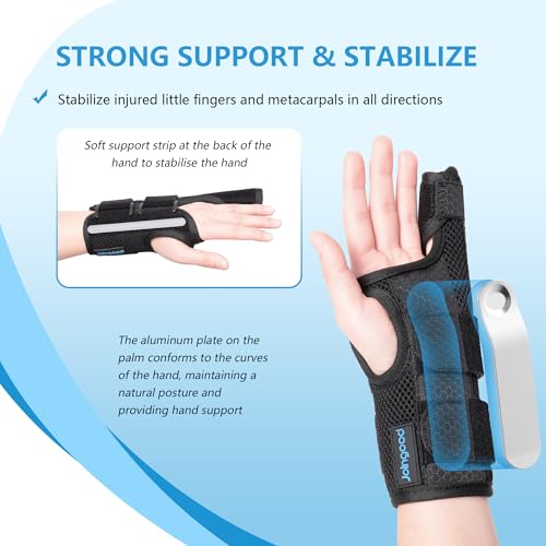 Pinky Finger Splint, Finger Splint for Pinky, Broken Pinky Finger Brace, Little Finger Splint, Metacarpal Finger Splint Hand Brace for Trigger Finger, Arthritis, Pinky Splint Left Hand, M
