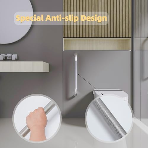 24 Inch Shower Grab Bar, Bathroom Grab Bar Handle with Anti-Slip Knurled Grip, Stainless Steel Bath Balance Bar, Bath Safety Bar Support for Seniors Elderly, Shower Hand Rails Brushed Nickel -1 Pack