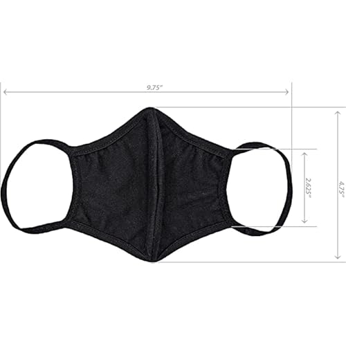 Universal Cloth Face Masks ? Reusable Dust & Allergy Masks ? 100% Cotton, 2 Layer, Washable, for Teens & Adults ? Protects from Dust, Pollen, Pet Dander & More (Black, Medium- Pack of 4)