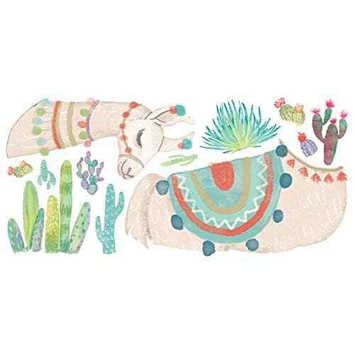 RoomMates RMK3839GM Watercolor Llama Peel and Stick Giant Wall Decals