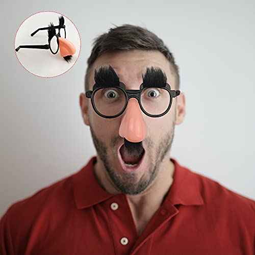 20 PCS Disguise Glasses with Funny Nose Funny Glasses with Eyebrows and Mustache Perfect Party Favors for Costume Halloween and Birthday Parties