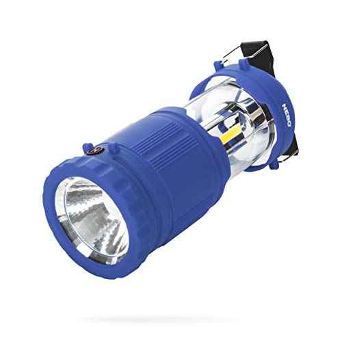 NEBO Poppy Lantern | 300 Lumen Latern and Spot Light, Dimmable, Rubberized Impact-Resistant Body, Adjustable Handle, Water-Resistant, Included 3X AA Batteries (Blue)