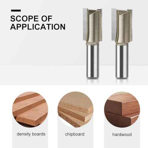 1/4-inch Shank, 1/4-inch Cutting Dia, 2-Flute Straight Router Bit, Carbide Tipped Plunge Router Bit, 4pcs