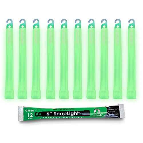 Cyalume Glow Sticks Military Grade Lightstick - Premium Green 6¡± SnapLight Emergency Chemical Light Stick with 12 Hour Duration , 10 Pack