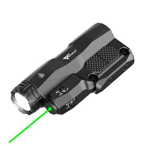 VOTATU M6L-G Picatinny/Mlok Flashlight Laser Combo Built-in Touch Pad Switch, Max 2400 Lumens LED Light and Green Laser with Tactical Strobe Mode, USB Magnetic Rechargeable