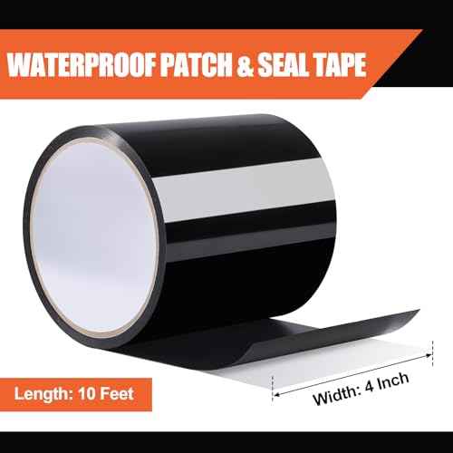 Duct Tape Flexible Rubberized Waterproof Tape, Strong Adhesive Duct Tape Black Tape Heavy Duty and Weather Resistant for Indoor Outdoor Repairs, 4¡¯¡¯ x10¡¯, 1 Pack