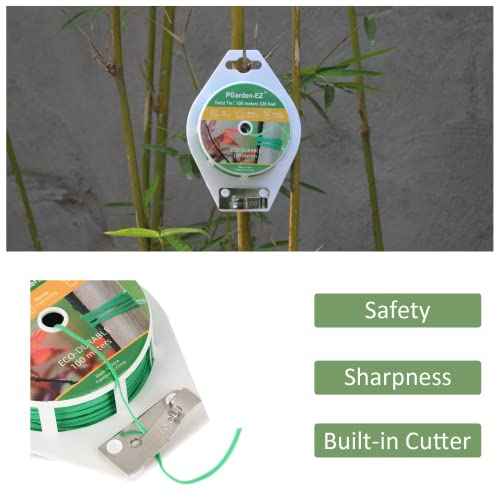 Twist Ties - 328ft Plant Ties PE-Coated Garden Ties with Cutter for Gardening Tomatoes Vines and Office Home Cable Organizing (1Reel/Green)¡¦