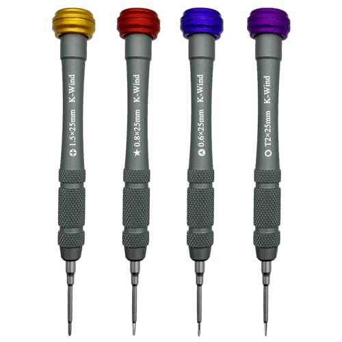 P2 Pentalobe Screwdriver, Precision Screwdriver Star Shape 0.8mm Compatible with iPhone HUAWEI Xiaomi OPPO, Magnetic, Swivel Top, Hard S2 Steel Tip, Aluminum Alloy