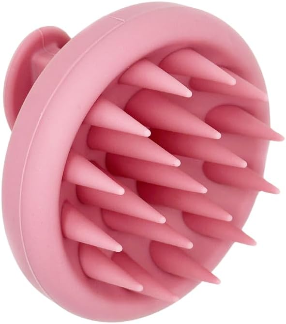 Organic To Green - Silicone Hair Brush (Pink) Soft Silicone Bristles to Remove Dandruff, Waterproof Hair Scrubber for Both Wet Dry Hair, Suitable for Men & Women (Pink)