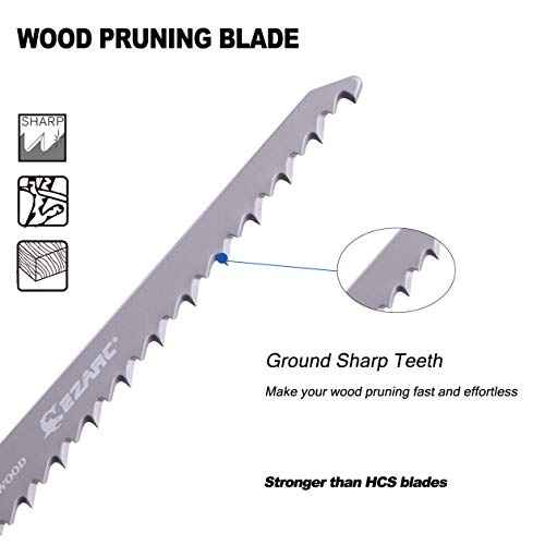 EZARC Wood Pruning Reciprocating Saw Blade, 6-Inch Recip Saw Blades R644GS 6TPI (5-Pack)
