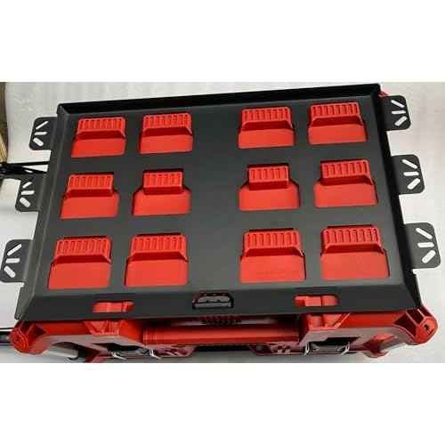 VELCKING for Milwaukee Packout Mounting Plate, Metal Storage Base, Wall and Floor Compatible Toolbox Mount (BLACK, 1-Full Plate)