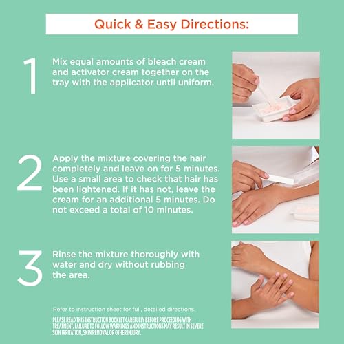 Sally Hansen Bleach Cream for Facial & Body Hair | Vegan Formula with Glycerin | All Skin Types | Pack of 2 (Package May Vary)