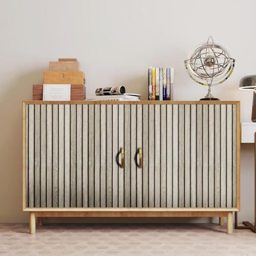 Livelynine Wood Slat Wallpaper Peel and Stick Accent Wall 15.8x78.8 Wooden Slats Wallpaper Self Adhesive Slat Wall Paneling Stick on Wallpaper Removable Wood Look Contact Paper Waterproof Vinyl Panels