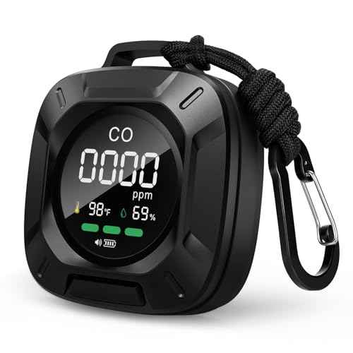 Carbon Monoxide Detectors, 3-in-1 Portable Carbon Monoxide Detector, RV CO Detector Alarm Temp/Humidity Sensor, Rechargeable CO Monitor 480HR Standby