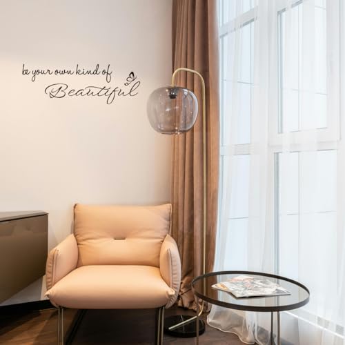 Be Your Own Kind of Beautiful - Inspirational Quotes Art Letters Positive Motto Decoration Carved Pure Black Vinyl Wall Decal