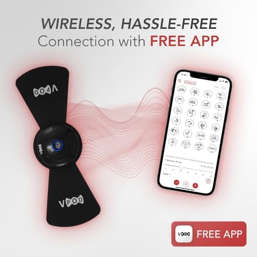 VPOD Wireless TENS Unit - EMS Muscle Stimulator for Pain Relief Therapy with 24 Modes - TENS Massager Electric Stimulation Machine for Sciatica, Back, Neck - FSA/HSA Eligible