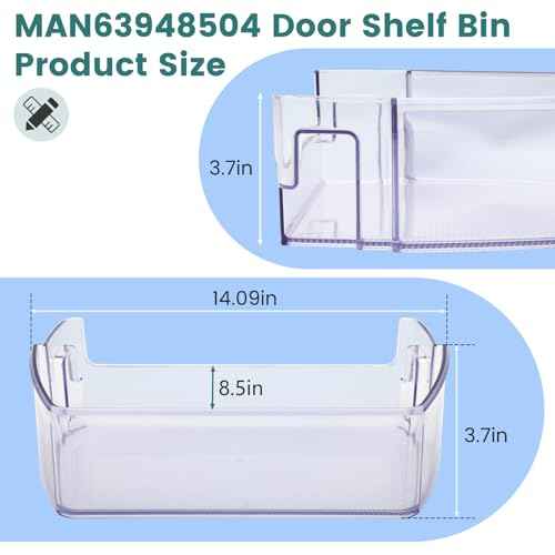 MAN63948504 Refrigerator Door Bin, Bin Basket Shelf Compatible with lg Refrigerator LFCC22426S, LFXS26973S, LFXC22526D, Replace 4976934 AP7176180 PS16662677 EAP16662677