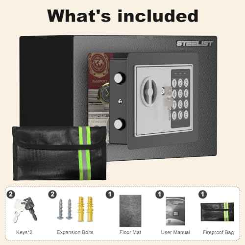 Fireproof Safety Box, 0.23 Cu ft Safes for Home Use Fire and Water Proof, Black Personal Safe with Fireproof Bag, Wall-Mounted Hidden Safe for Cash, Jewelry & Documents, Ideal Gift