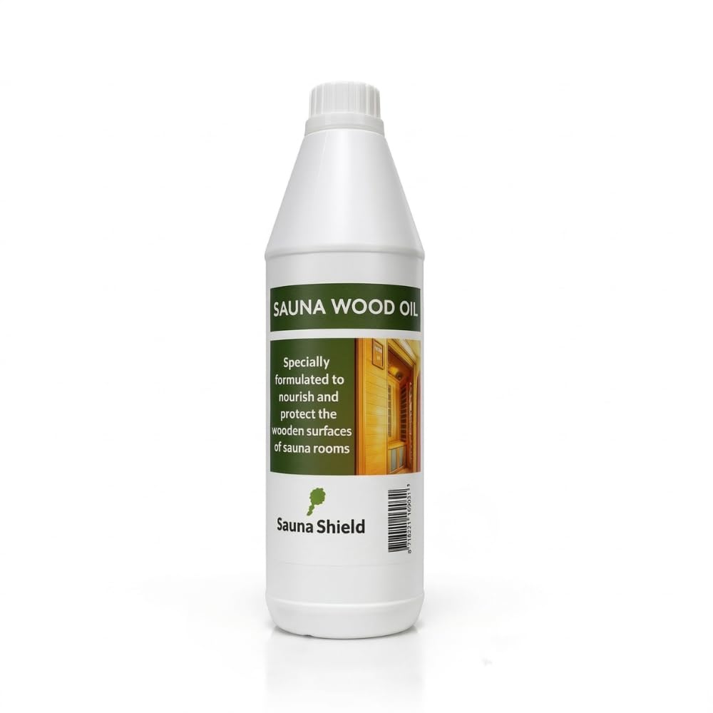 Sauna Shield Sauna Wood Oil - 1 Liter (33.8 fl oz) - 100% Pharma-Grade Paraffin Oil | Protects & Nourishes Sauna Wood | Solvent-Free, Unscented, Covers 150+ Sq Ft | for Traditional & Infrared Saunas